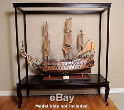 XL Wood Tall Ship Model Boat Display Case Cabinet 65 Stand with Legs New