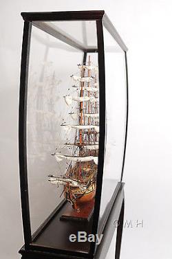 X Large Wood & Plexiglas Display Case 40 Cabinet Tall Ship, Yacht, Boat Models