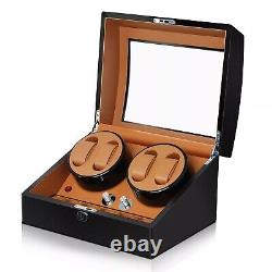 YaeCCC 4+6 Watch Winder Box Display Case Wooden Leather Automatic Rotation Gift