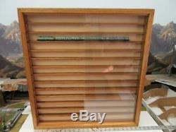 Z Solid Oak 24in x 24in x 3in Display Case with Acrylic Slide Doors USA made