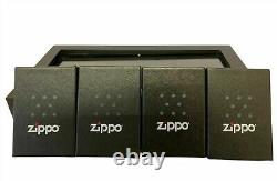 Zippo Lighter Display Case + 4 Lighters Collectables Smoking Supplies Gift NEW