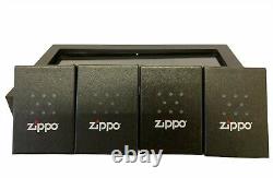 Zippo Lighter Display Case + 4 Lighters Collectables Smoking Supplies Gift Xmas