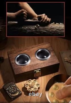 Zippo Roulette Lighter With Brass Heavy 3D Engraving & Wood Display Case