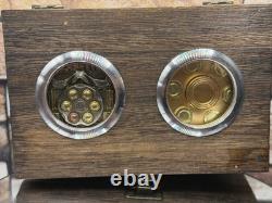 Zippo Roulette Lighter With Brass Heavy 3D Engraving & Wood Display Case