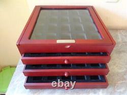 Zippo Wood Collection Storage Display Case Chest Cabinet Box For 80 Lighters