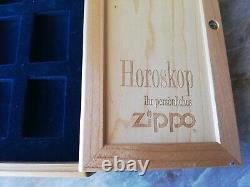 Zippo Wood Storage Collection Display Cabinet Case Box Holder 12 Zodiac Lighters