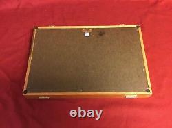 Zippo lighter cherry wood display case with 30 compartment holder
