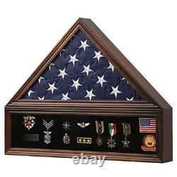 Zmiky Veteran Burial Flag Display Case American Flag Solid Wood Display Case