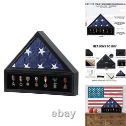 Zmiky Veteran Burial Flag Display Case American Flag Solid Wood Display Case