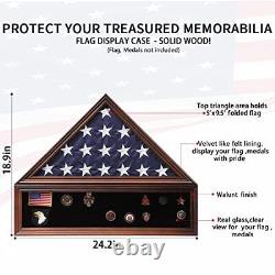 Zmiky Veteran Burial Flag Display Case American Flag Solid Wood Display Case