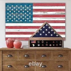 Zmiky Veteran Burial Flag Display Case American Flag Solid Wood Display Case
