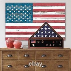 Zmiky Veteran Burial Flag Display Case American Flag Solid Wood Display Case