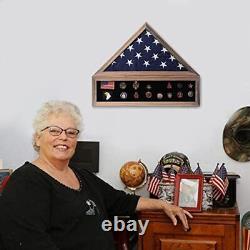 Zmiky Veteran Burial Flag Display Case American Flag Solid Wood Display Case
