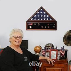 Zmiky Veteran Burial Flag Display Case American Flag Solid Wood Display Case