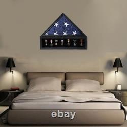 Zmiky Veteran Burial Flag Display Case American Flag Solid Wood Display Case